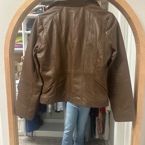 Bernardo Brown Leather Moto Jacket - Picture 9 of 9